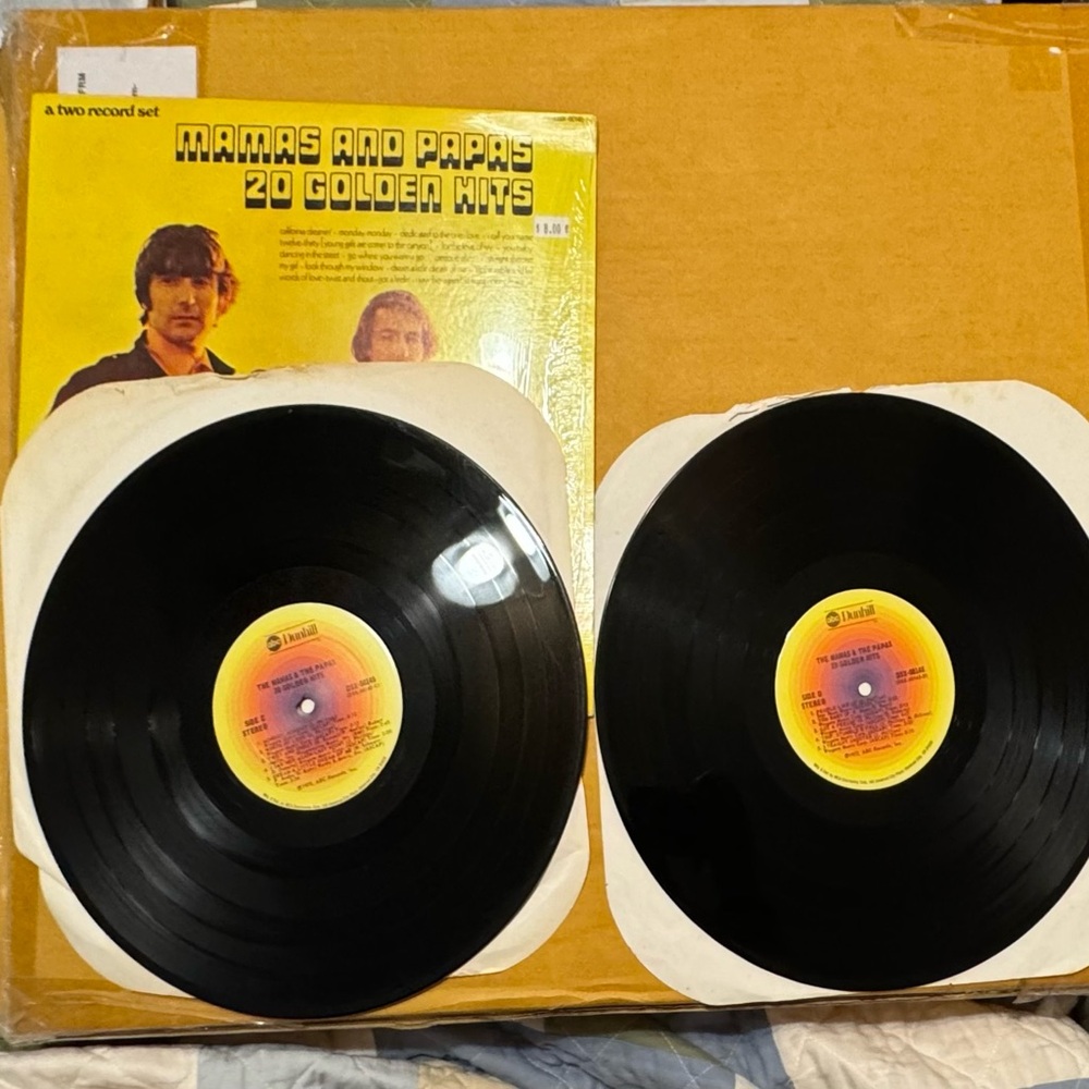 Original Vintage 70s Mamas and Papas 20 Golden Hits Vinyl Double Record Set